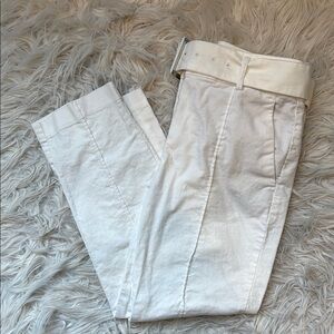 Loft White Pants with Belt